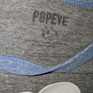 Popeye Women's Blue and Grey T-shirt